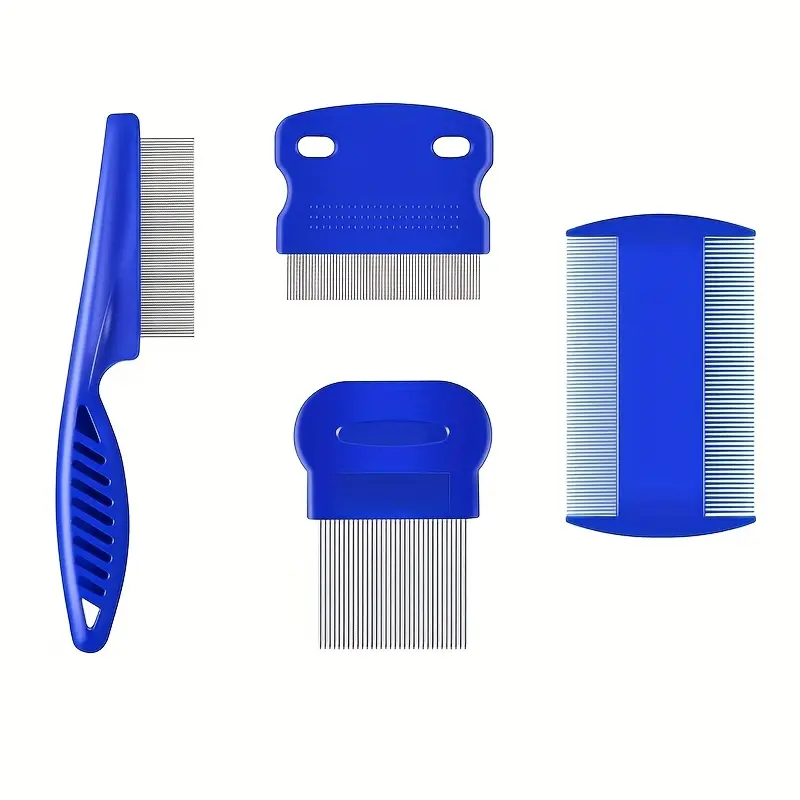 4-piece pet flea and tick comb, suitable for small, medium and large pets. Dog grooming comb, cat grooming comb