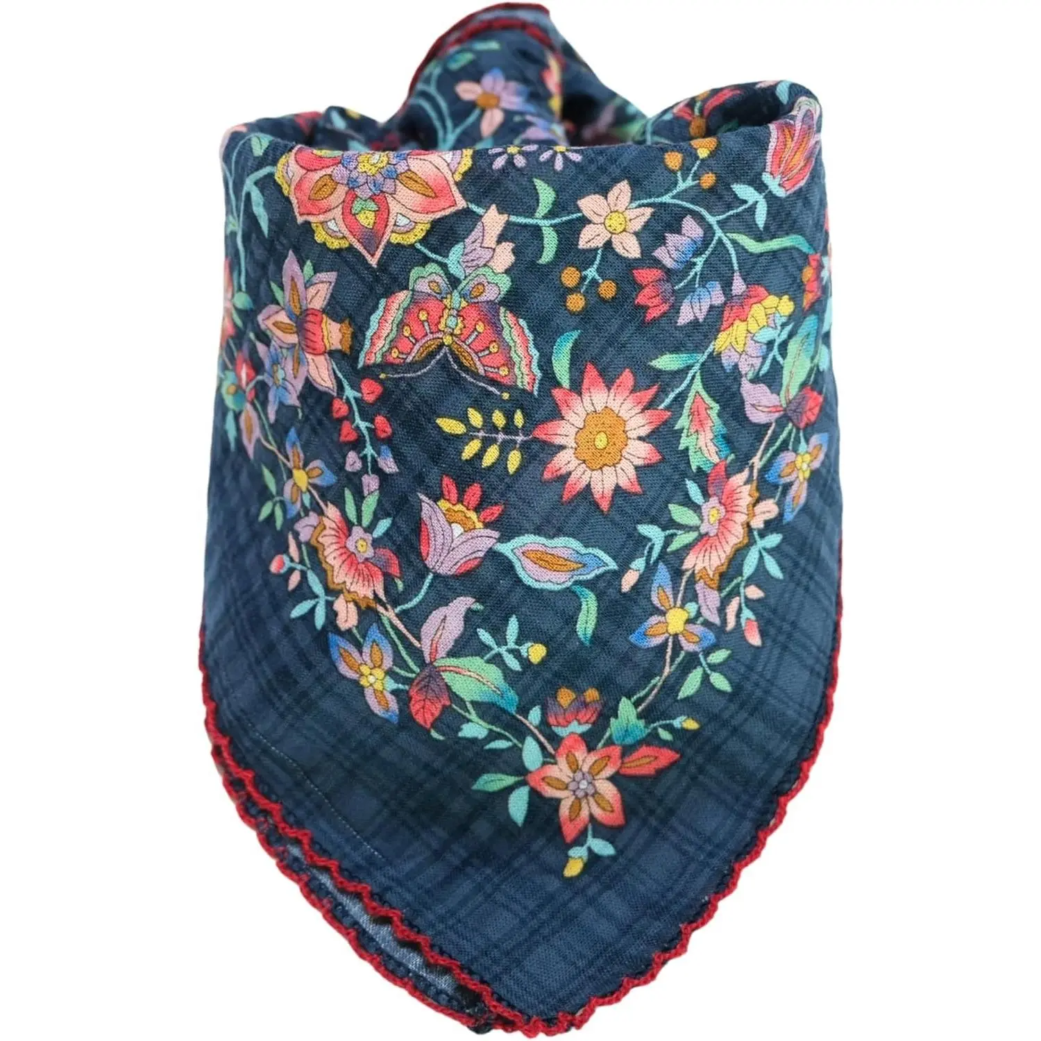 Soft Cotton & Viscose(Bamboo) Floral Bandanas, Hair wrapper, Headband, Handkerchief, Hair scarf, Neckerchief, 21”X21”