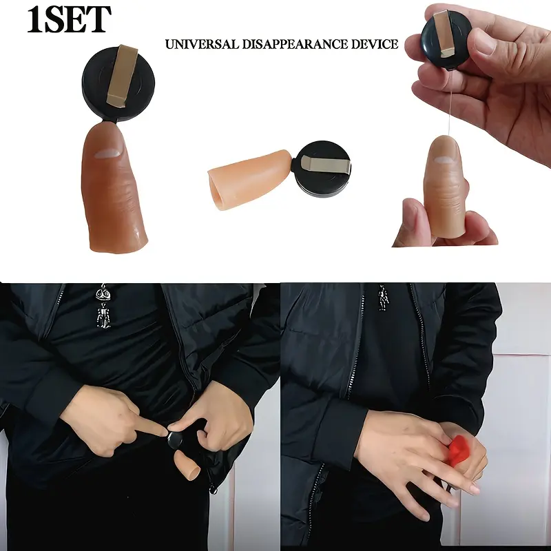 Magic Trick Device: Finger Cover Disappearing Machine - Close-Up Magic Prop for Instant Vanish of Coins, Scarves, Tissues | Portable Disappearer Suitable for Party Performances, Coin Vanish Trick Props (Novelty Magic)