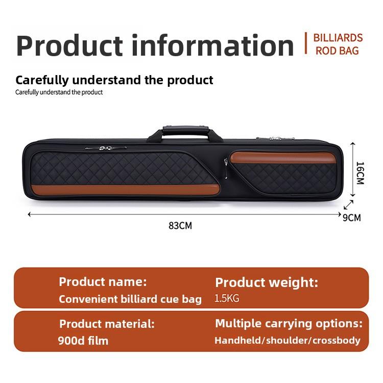 1/2 Billiard Cue Bag with Waterproof Cover, Nine-Ball 7-Hole Large Capacity Barrel Cue Bag, Stylish Billiard Cue Bag
