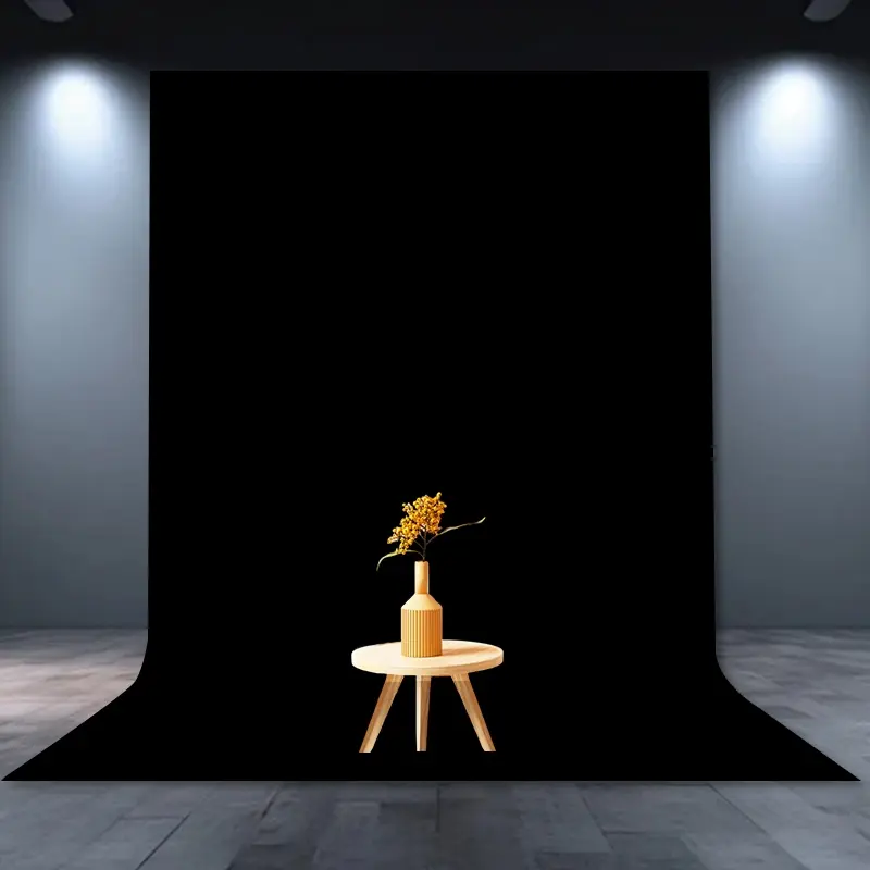 Thickened pure black background screen for photography, live streaming, and photography, suitable for Xiao's audition, profile picture, online courses, and conferences as a pure photo background photography screen