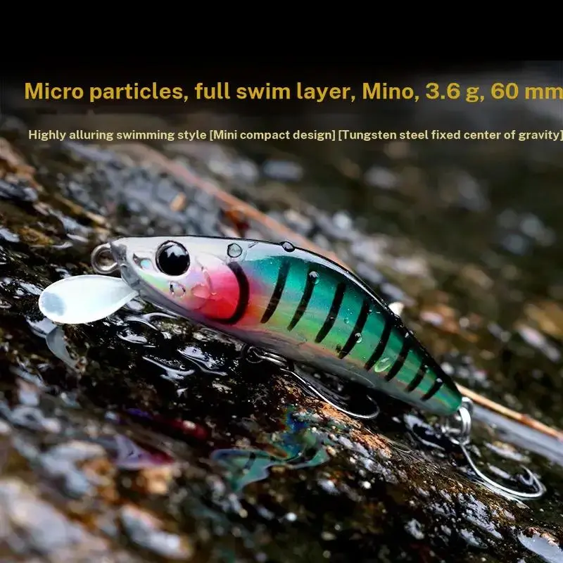 Japanese Micro Trembling Sinking Minnow Lure 3.6g 60mm Hard Bait Full Water Layer Artificial Bait Perfect for Trout Mandarin Fish Silver Mahseer Chub Freshwater Stream Fishing Tackle
