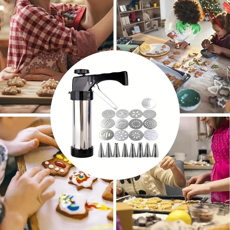 22Pcs cookie press extruder, cream piping gun, piping nozzle for molten beans, baking tools, including 13pcs pattern disc + 8pcs piping nozzle + 1pc press gun, essential kitchen tools for Christmas and Valentine's Day baking, no electricity required,