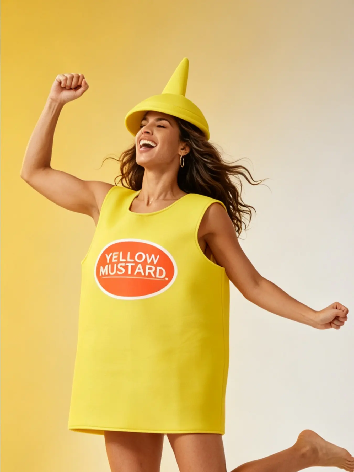 Adult Mustard Shape Novelty Costume Halloween Party Cosplay Funny Food Stage Performance Wear