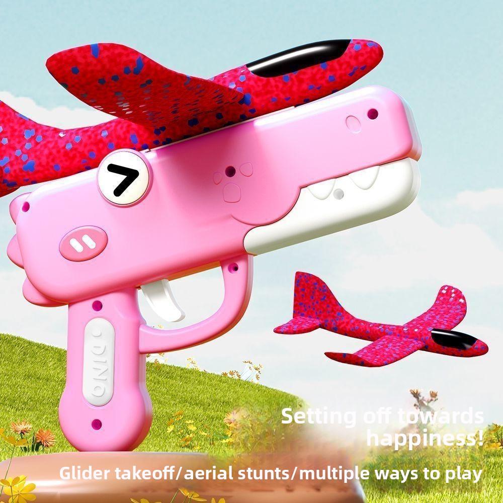 Children Handheld Launcher Foam Flying Plane Hand Throwing Taxi Plane Outdoor Sports Flying Saucer Boy Toy