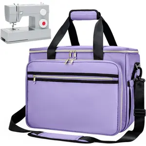 Sewing Machine Case with Removable Bottom Padding, Sewing Machine Bag Fits Most Standard Sewing Machines and Sewing Accessories, for,,, Purple,(Bag Only)