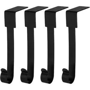 4 Pack Black Metal Christmas Stocking Holder Hooks for Mantle Christmas Hanging Decorations