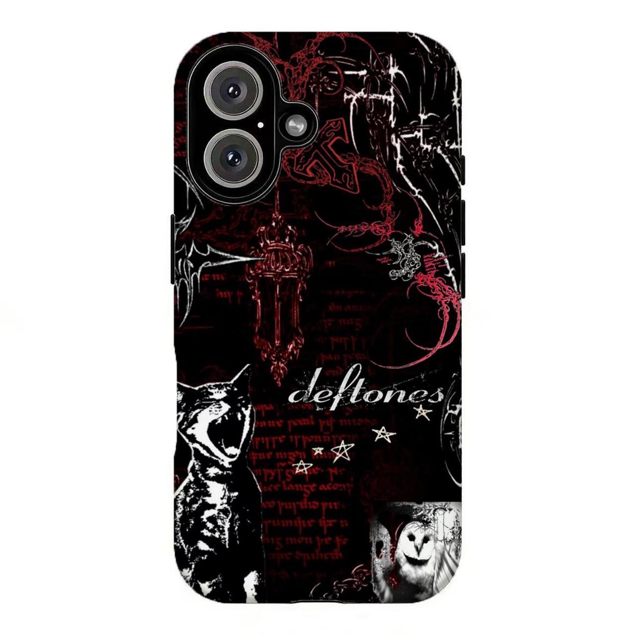 FL-Vintage Deft0nes Collage Phone Case,Dark Y2K Nu Metal Band Tough Case For iPhone 11 12 13 14 15 16 17 Pro Max for Samsung S21 S22 S23 S24 S25 S26-Gift for her/him/fans
