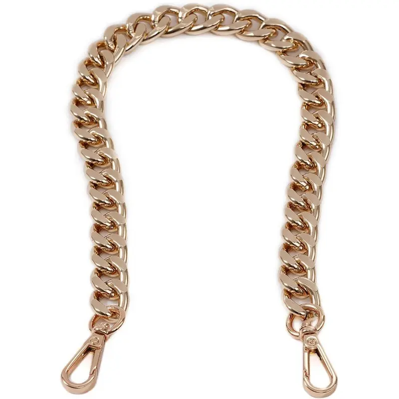Chunky Aluminum Chain Bag Strap - Multi-Size Rustproof Replacement with Polished Edges, Smooth Round Links for Shoulder, Crossbody Bags