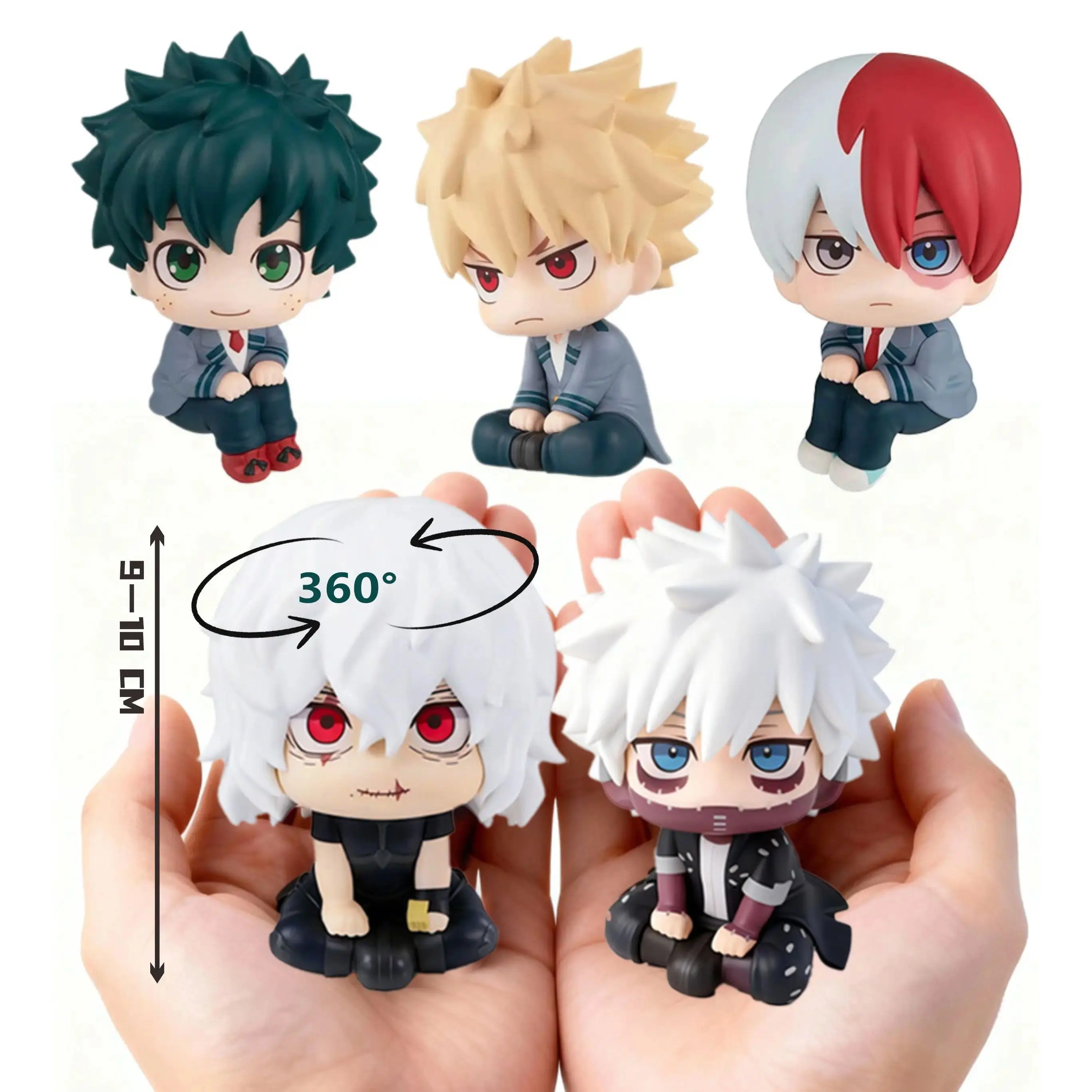 PVC |  (MHA): Tomura Shigaraki / Izuku Midoriya / Katsuki Bakugo  My Hero Academia Cute Chibi PVC Figurine | Collectible Toy