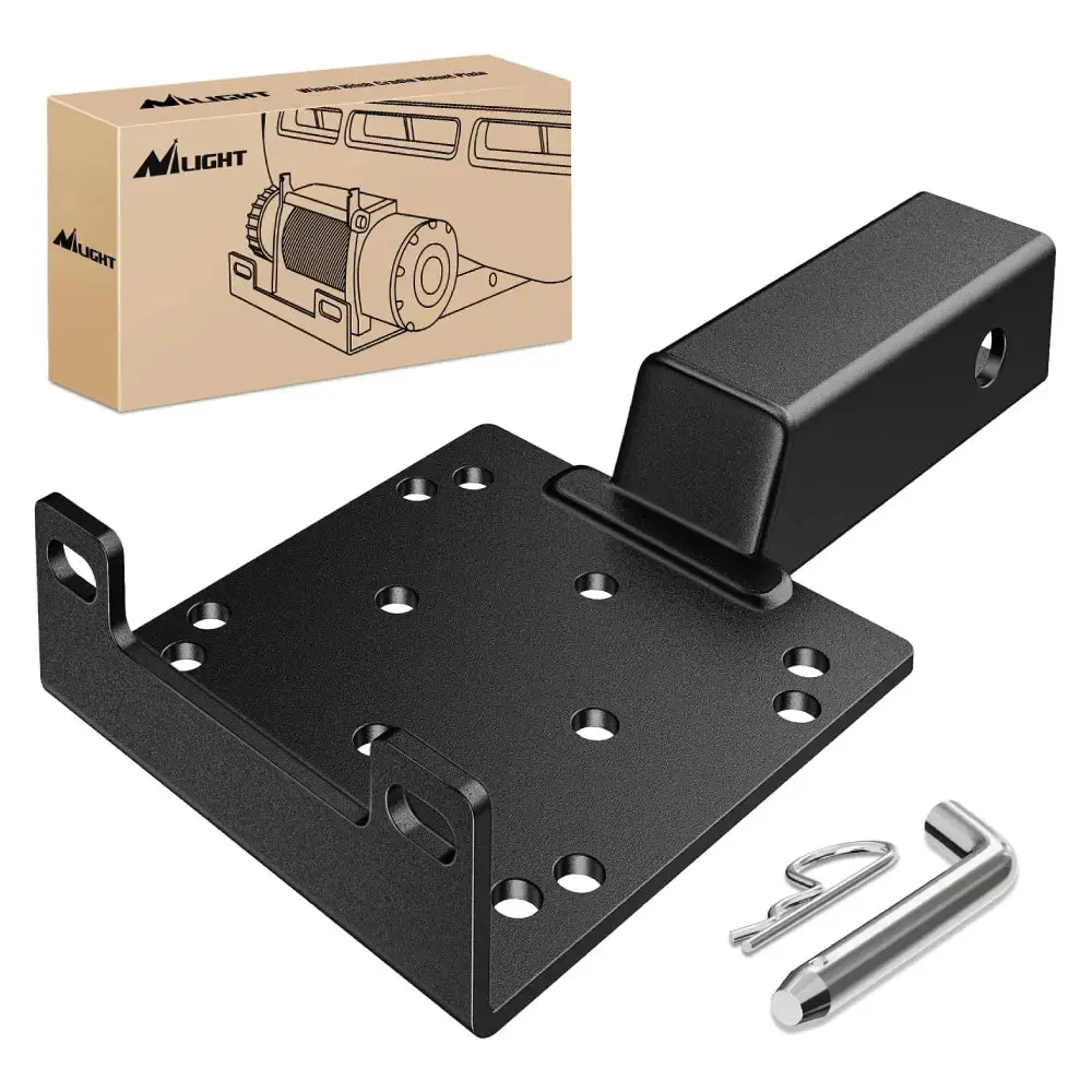 Nilight Auto Parts Accessories Universal Trailer Hitch Winch Mounting Plate with 2-in Receiver