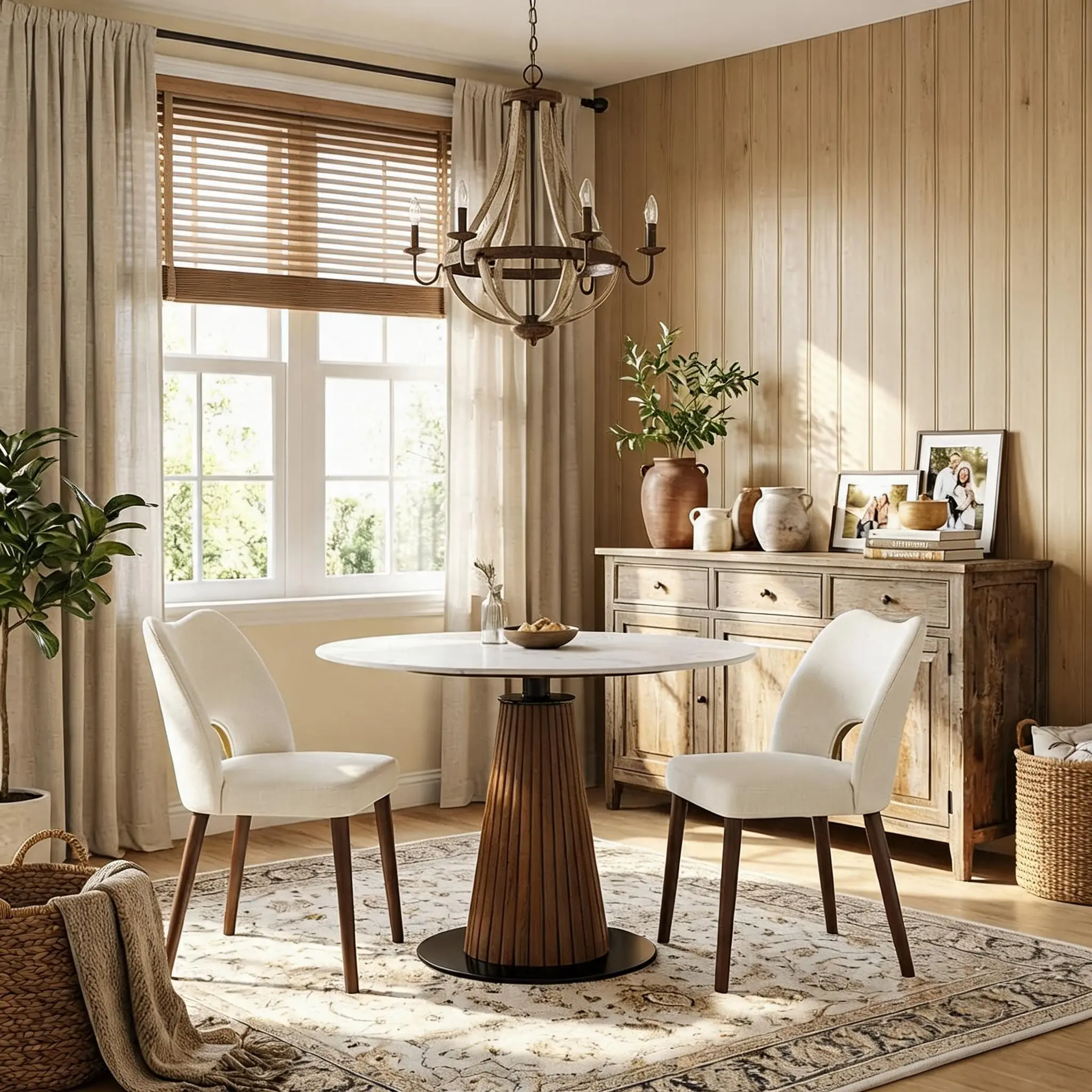 Set of 2 Modern Upholstered Dining Chairs, Wood Legs. Ergonomic Curved Back, Soft Fabric Seat. For Dining Room, Kitchen, Office. Mid-Century, Scandinavian Style. Easy Assembly, Floor Protectors