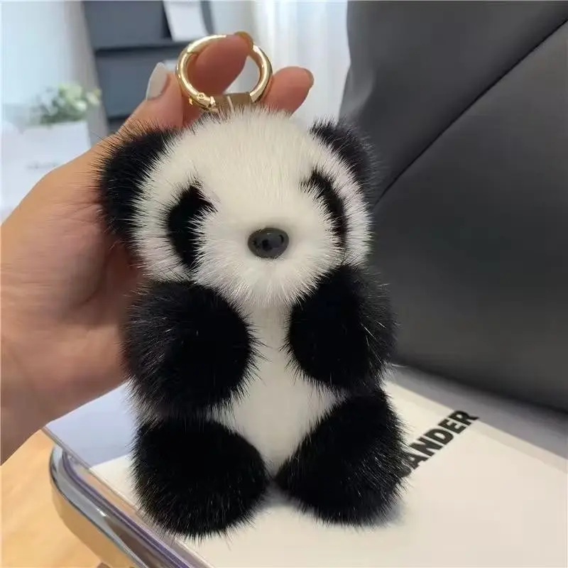Cute Panda Keychain & Bag Charm, Soft Texture, 5.91 Inches, Perfect Gift for Pandas Lovers, Compatible with Bags, Keys, Home Decor