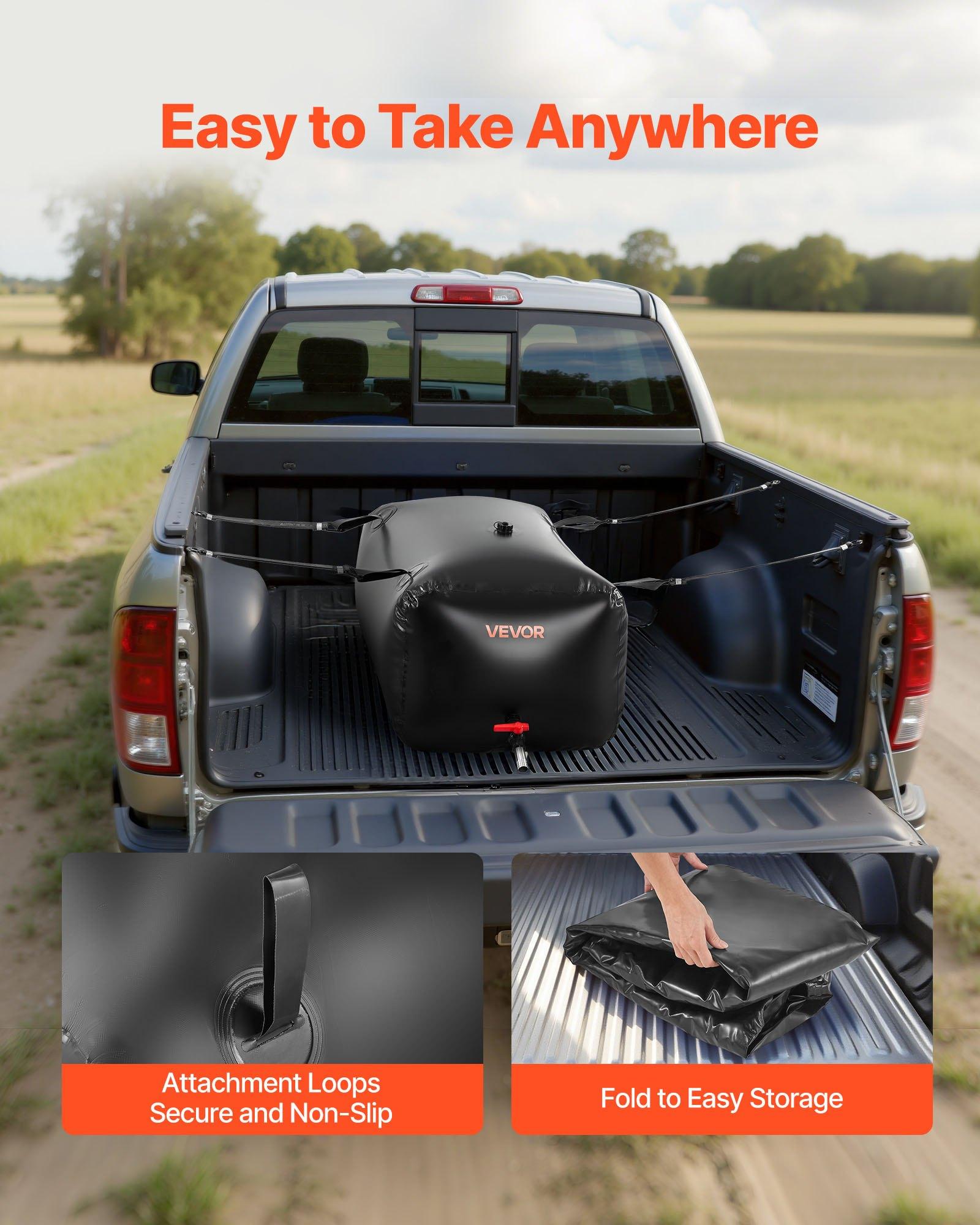 VEVOR Water Storage Bladder, 63.4 Gal Collapsible Water Storage Bag, Wear-Resistant 1000D PVC Soft Waters Bag, Leakproof Camping Tank Containers for Garden Irrigation RV Emergency Use, Black VEVOR Water Storage Bladder, 63.4 Gal Collapsible Water Storage Bag, Wear-Resistant 1000D PVC Soft Waters Bag, Leakproof Camping Tank Containers for Garden Irrigation RV Emergency Use, Black