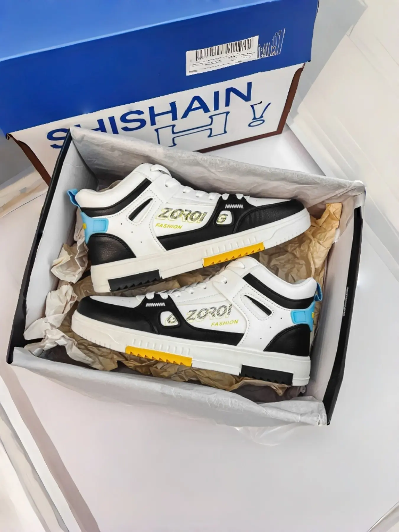 Men's Korean Style Casual Sneakers, Comfortable Trendy Shoes, PU Leather High Top, All Seasons, Student Fashion Footwear