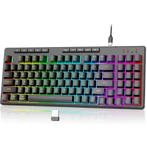 K517 Pro  Gaming Keyboard, RGB Backlit, Tri-Mode BT/2.4GHz/USB-C, Mechanical Feel 94   Keyboard with 4 Macro , Number Pad, 4000mAh  for Win/