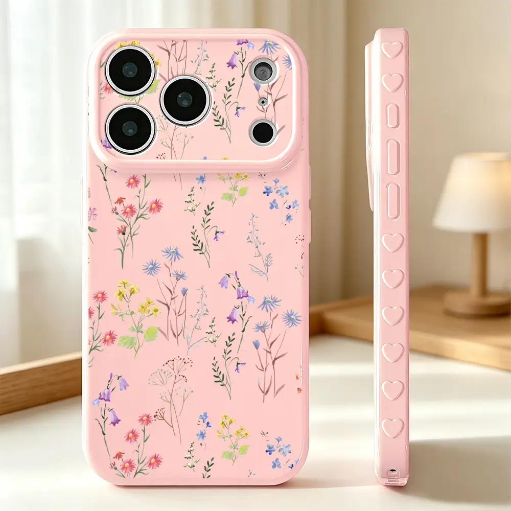 Wildflower Bloom Phone Case Accessory - Botanical Pastel Spring Design for iPhone 11/12/13/14/15/16/17 Air/Pro/Pro Max - Nature-Inspired Colorful Meadow Floral Garden Elegant Gift Idea, Accessories