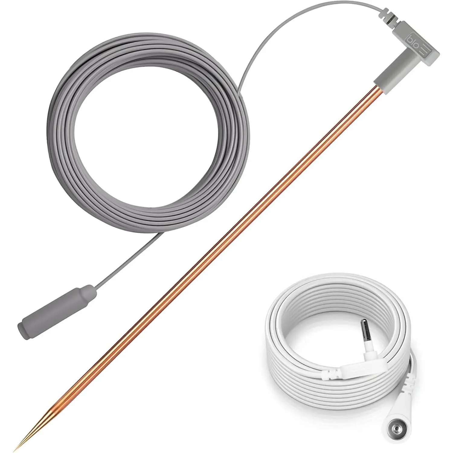 Copper Grounding Rod Kit - 40ft Heavy Duty Female Ground Cord & Wristband, Portable Earthing System Use with Grounding Mats, Sheet, Blankets, Pillowcases