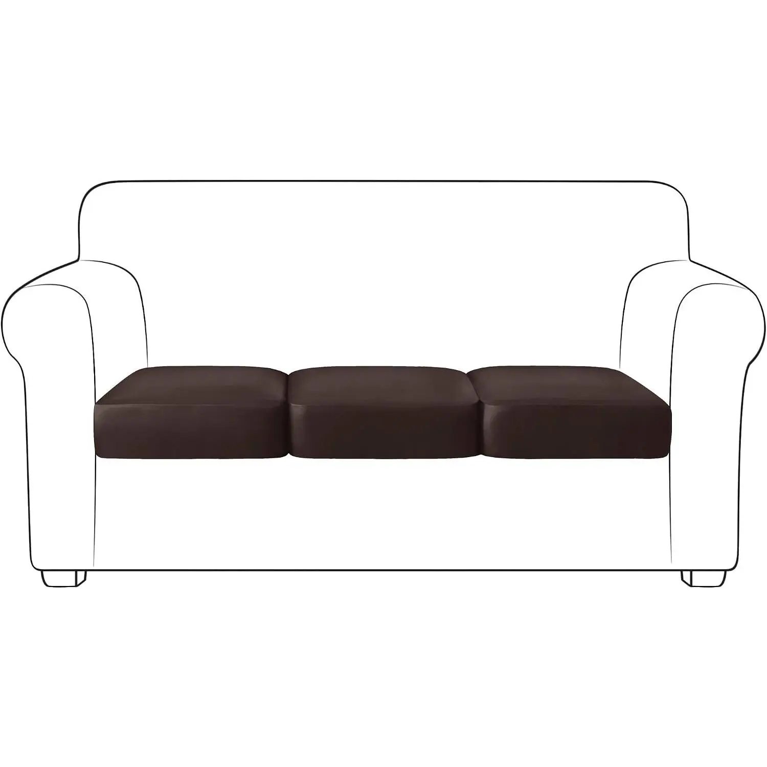 PU Leather Couch Sofa Cushion Slipcover Water-Proof Elastic Chair RV Seat Covers Loveseat Sofa Furniture Protector Slip Cover for Settee Seater Replacement Living Room（3 Pieces, Chocolate）