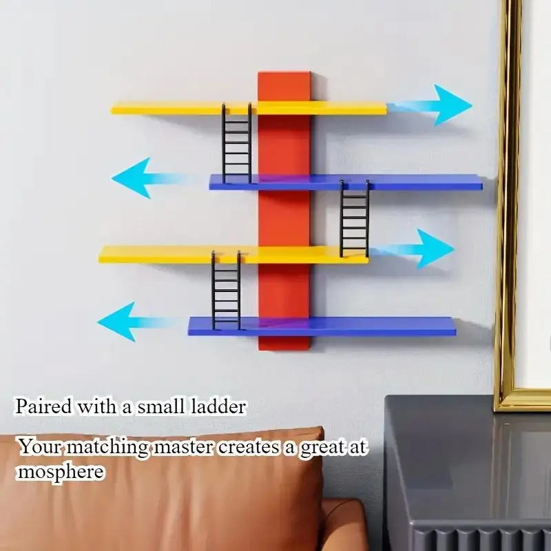 Bohemian Style Wall-Mounted Display Rack, Multi-Functional Storage Shelf for Toys & Cosmetics, Space-Saving Design, Durable Organizer