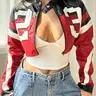 Women's Figure Print  Drop Shoulder Jacket, Casual Long Sleeve Outerwear for Fall & Winter, Ladies Clothes for Daily Wear Coats, Fashion Casual Outerwear