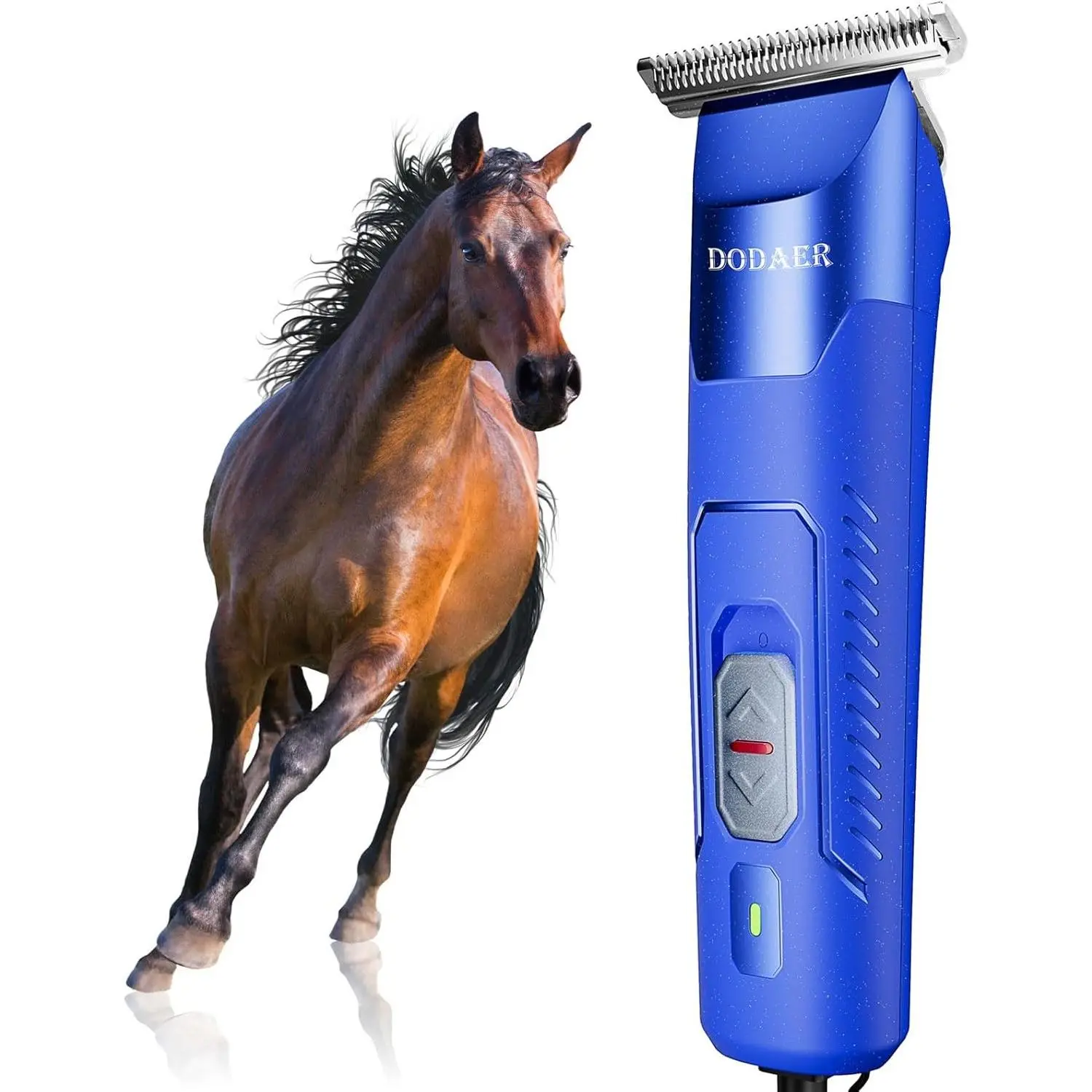 Professional Horse Grooming Corded Clipper Tool - 2-Speed, Cool&Quiet Running, Detachable T84 Size Blade, Blue, Detachable Blade