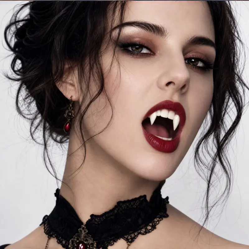 Vampire Fangs Teeth, Scary Cosplay Props for Halloween Party & Masquerade, 4 Sizes 13mm 15mm 17mm 19mm Halloween Costume Accessory