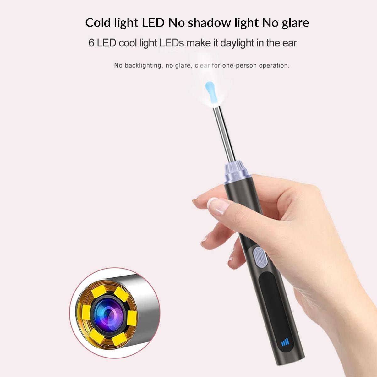 1pc Ear Wax Removal Tool Camera with 8 Pcs Ear Set, Visible Wireless Ear Scope 6 LED Lights, Ear Cleaning Kit with 5 Ear Spoon, Ear Cleaner for iOS & Android, Ear Wax Remover