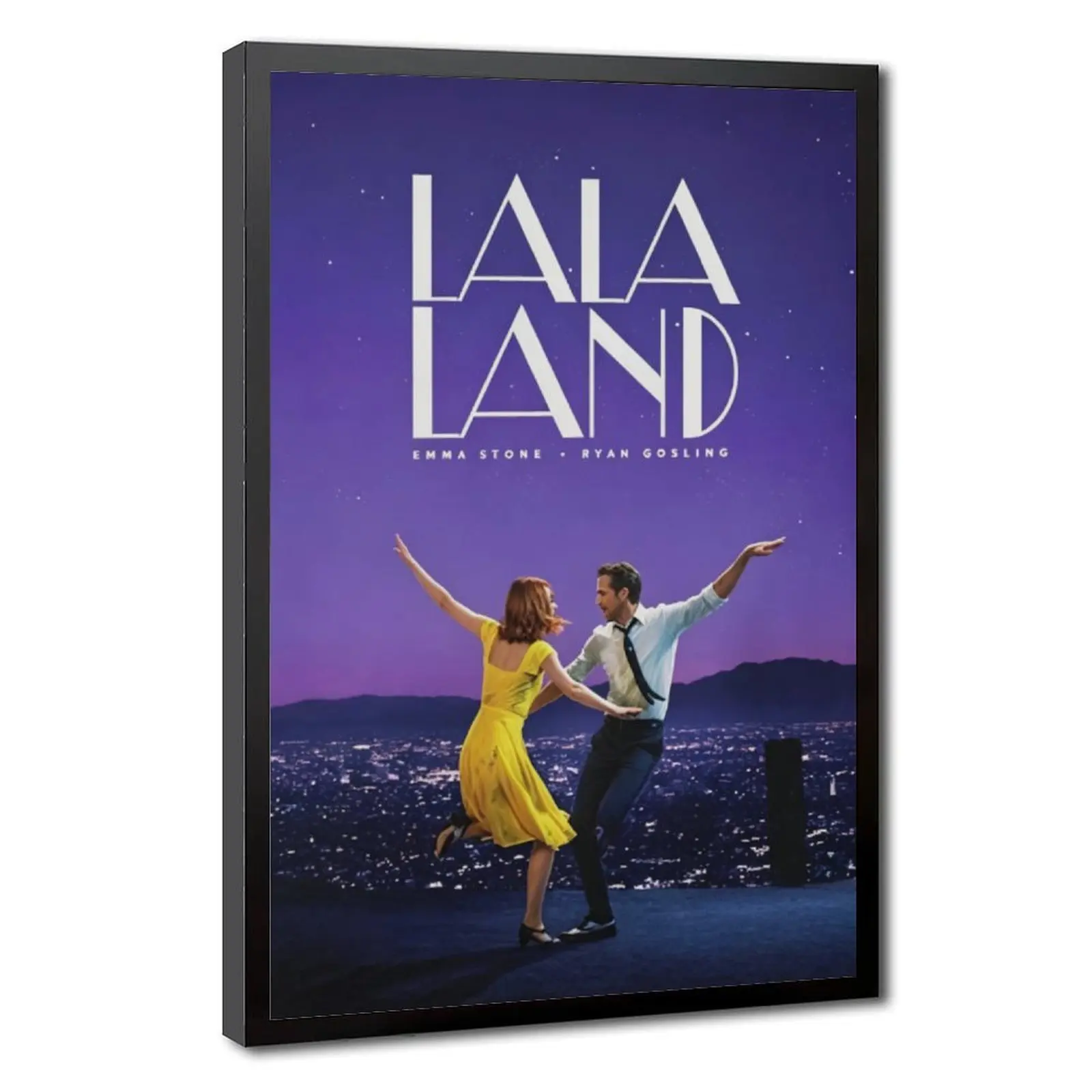 La La Land Movie Poster Canvas Wall Art, Romantic Musical Film Artwork, Vintage Hollywood Style Print, Couple Love Wall Decor for Bedroom, Living Room, Home Theater