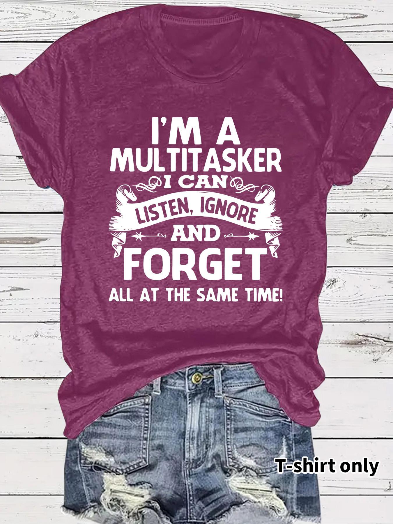 Women's Letter Print Round Neck Tee, Fashion Casual Crew Neck T-shirt for Daily Holiday Vacation Outdoor Wear, Ladies Clothes for Spring, Womenswear