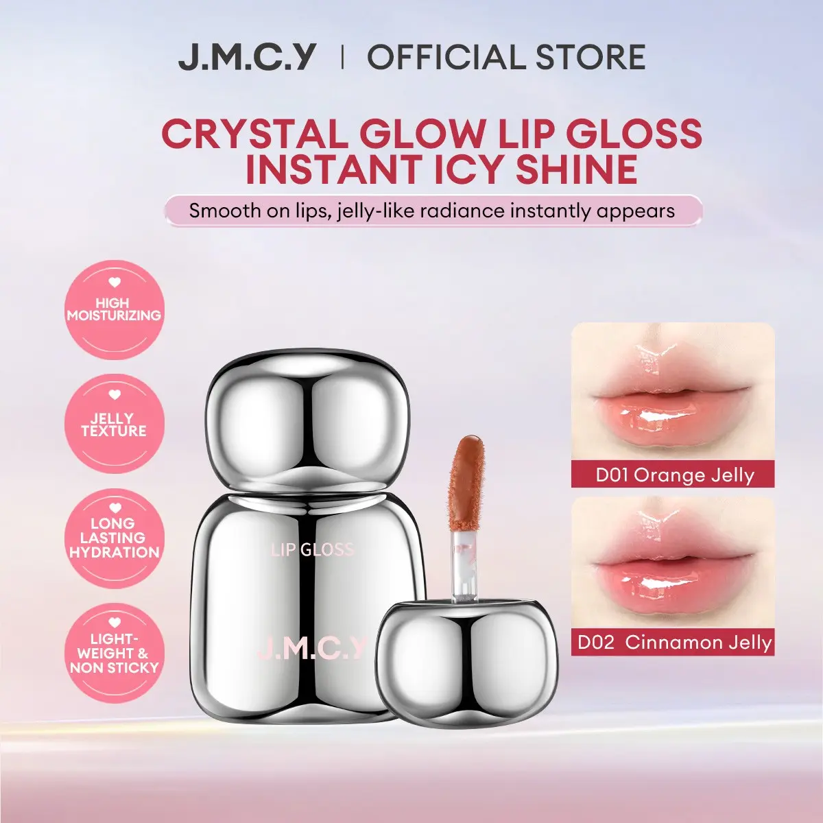 Transparent Hydrating Glossy Lipstick, Shiny Moisturizing Lip Oil, Ideal for Students, Daily Commute, Parties, Layering over Regular Lips