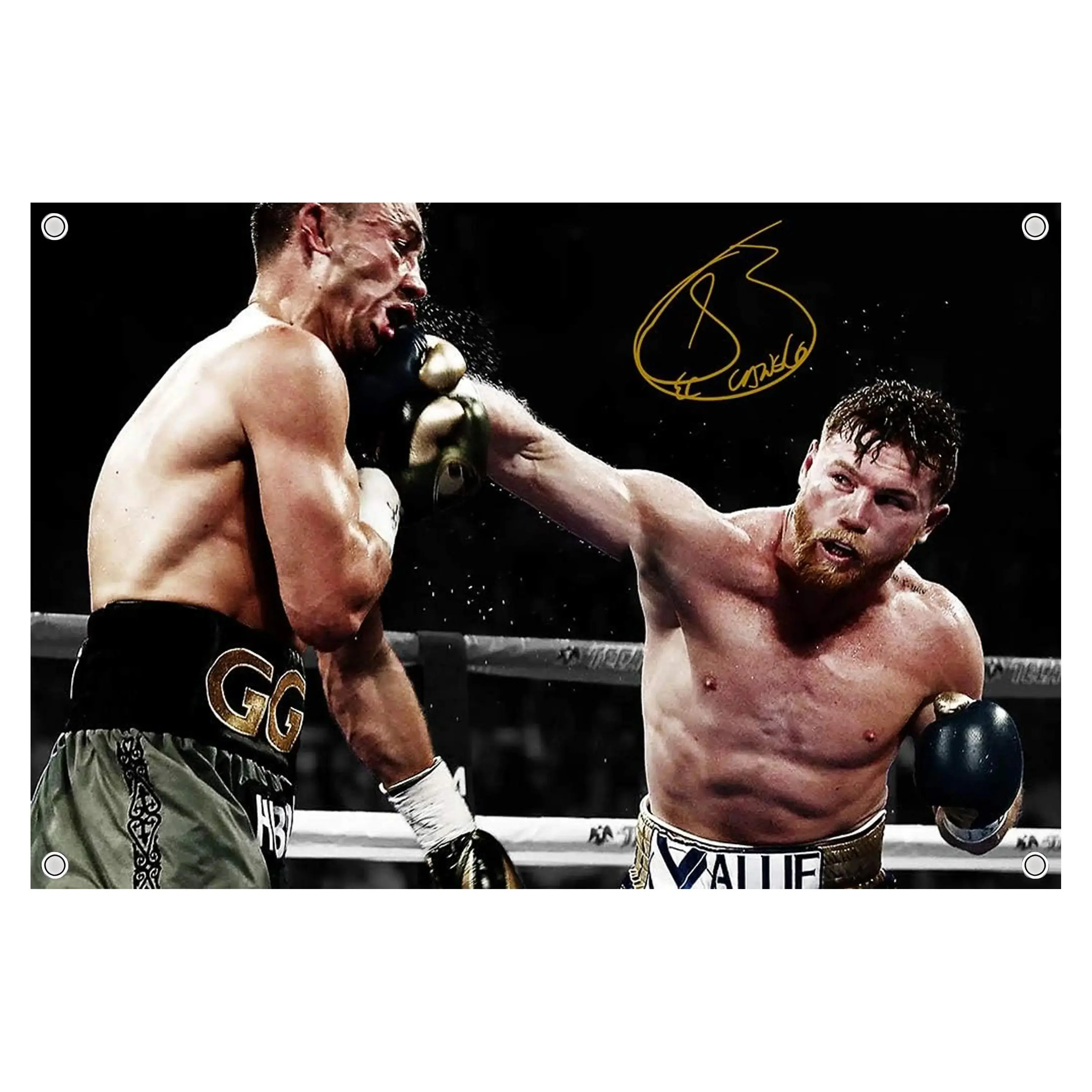 Saul Canelo Alvarez Boxing Flag, Retro Boxer Wall Banner, Fight Night Combat Sports Decor, Boxing Fan Gift for Men Women, Polyester Wall Hanging Room Decor