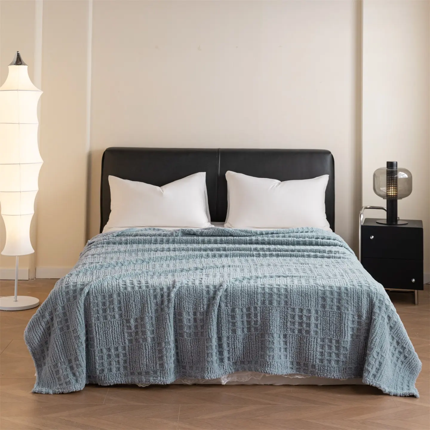 1pc Solid Color Waffle Jacquard Blanket, Multi-Functional Cover Blanket, Nap Blanket, Bed Blanket, Office, Bedroom, Mother's Day Gift
