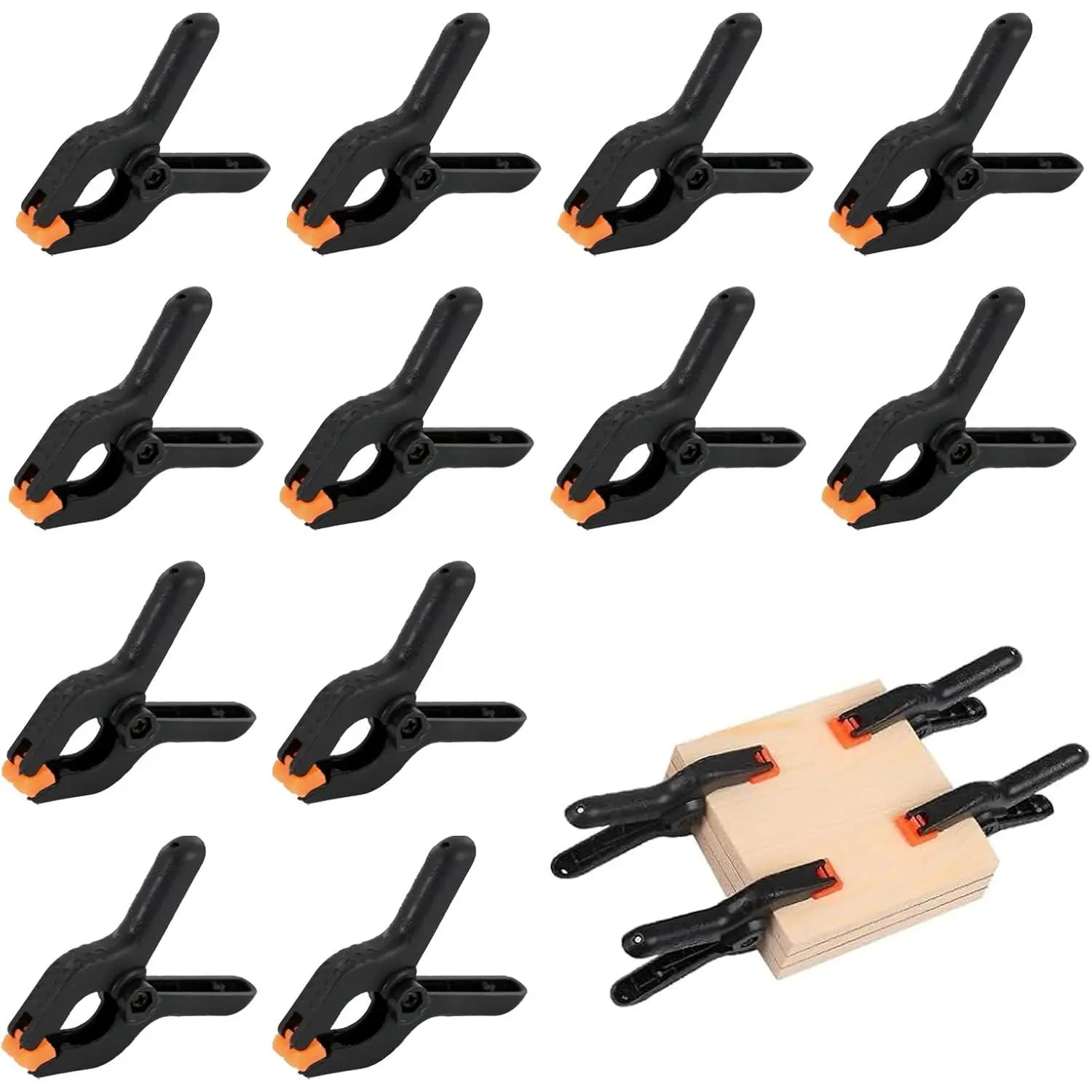 Spring Clamps 12 count Balloon Arch Clips, Clamps for Backdrop Black Clips for Balloon Arch Suitable for Crafts, Woodworking, Photography (2.6 Inch)
