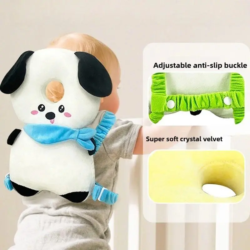 Soft and Breathable Baby Head Protection Pillow Backpack - Cute Cartoon Shock-Absorbing Toddler Head Fall Protection Cushion, Lightweight Anti-Fall Safety Headrest Guard, Perfect for Learning to Walk, Indoor Crawling & Daily Care