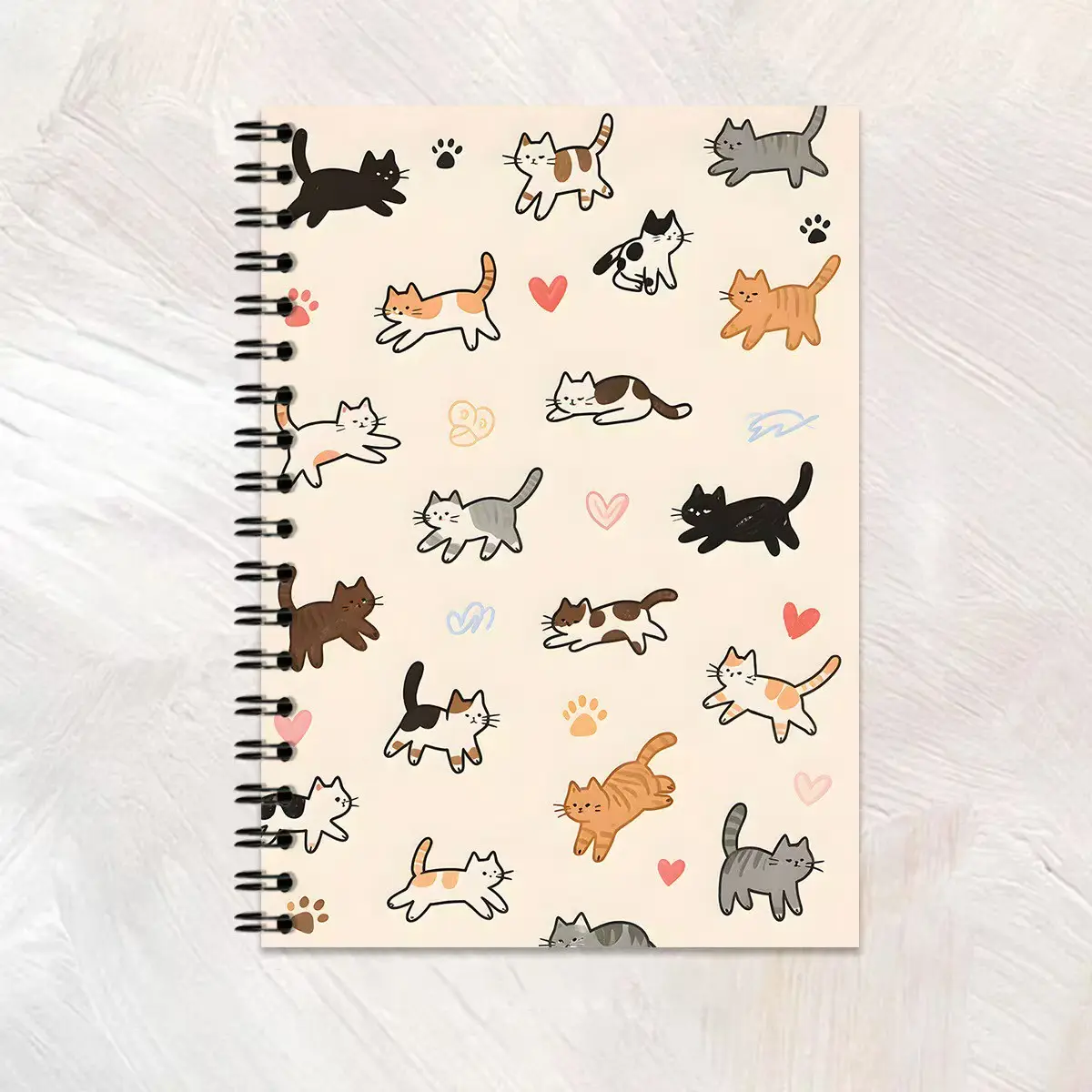 New Cute Cat Theme Notebook, Spiral Coil Binding Writing Pad, Adorable Design for Note-Taking, Perfect Gift for Cat Lovers