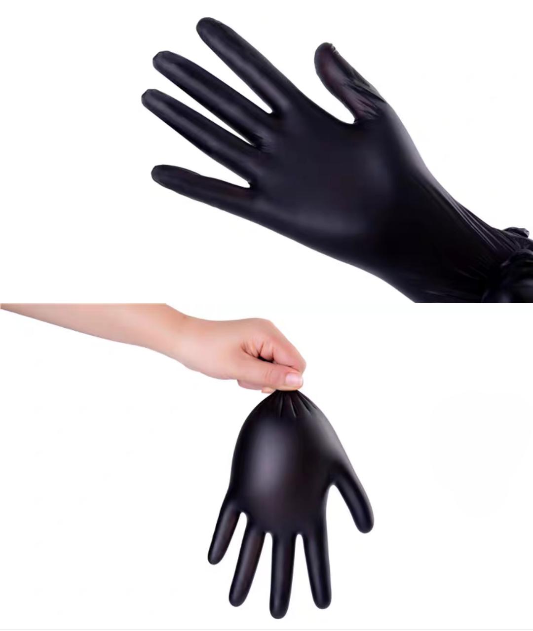Disposable Nitrile Gloves - Latex-Free & Powder-Free for Beauty Cooking & Cleaning High-Quality Black Protective Items for Multiple Scenarios