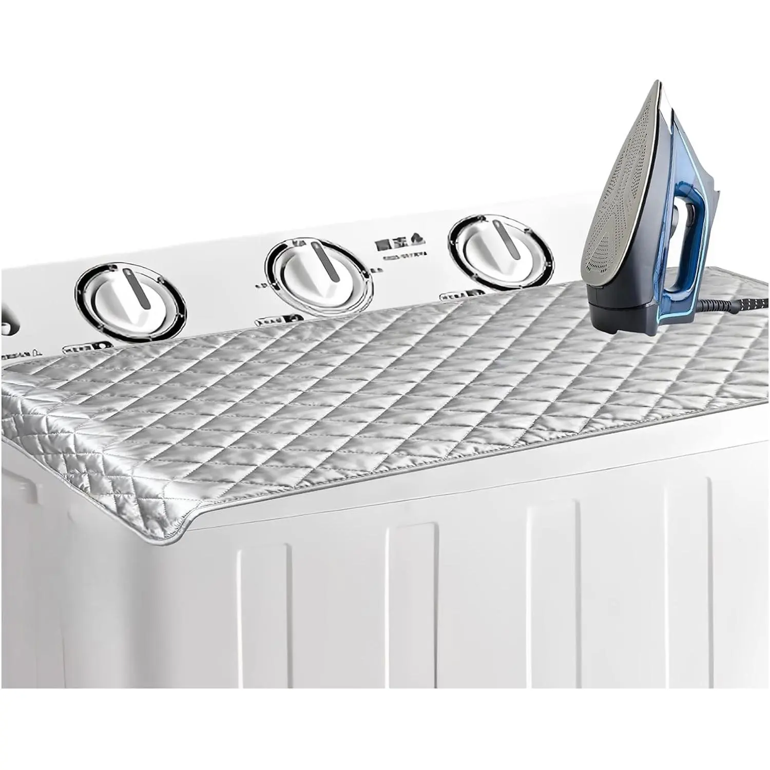 Quilted Synthetic Heat-Resistant Ironing Mat 33"x19" - Foldable 4-Layer Padded Mat with Edges, Portable Tabletop Ironing Board Alternative for Laundry, Travel (Students Targeted)