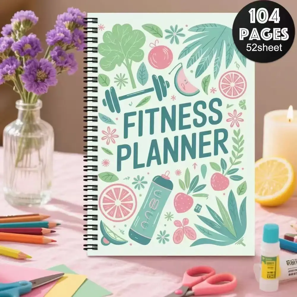 Fitness Planner Notebook, Essential Tool for Workout Tracking, Organize Your Exercise Routine, Perfect for Gym Enthusiasts