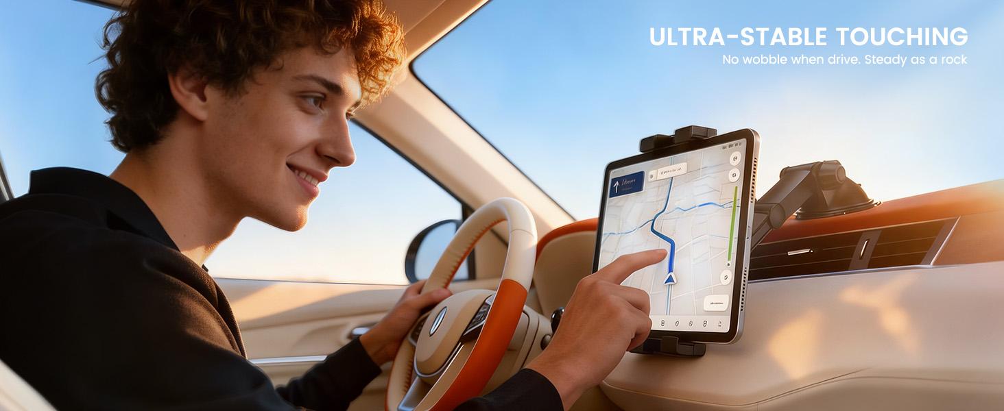 OHLPRO Tablet Holder for Car Dashboard & Windshield, Long Arm Suction Cup Tablet Mount Fits 5-17" iPad Pro/Air/Mini, Stable iPad Car Mount for Truck/SUV/Semi, Ideal Tech Gift for Drivers & Traveler sorry desktop phone gothic merch goose neck