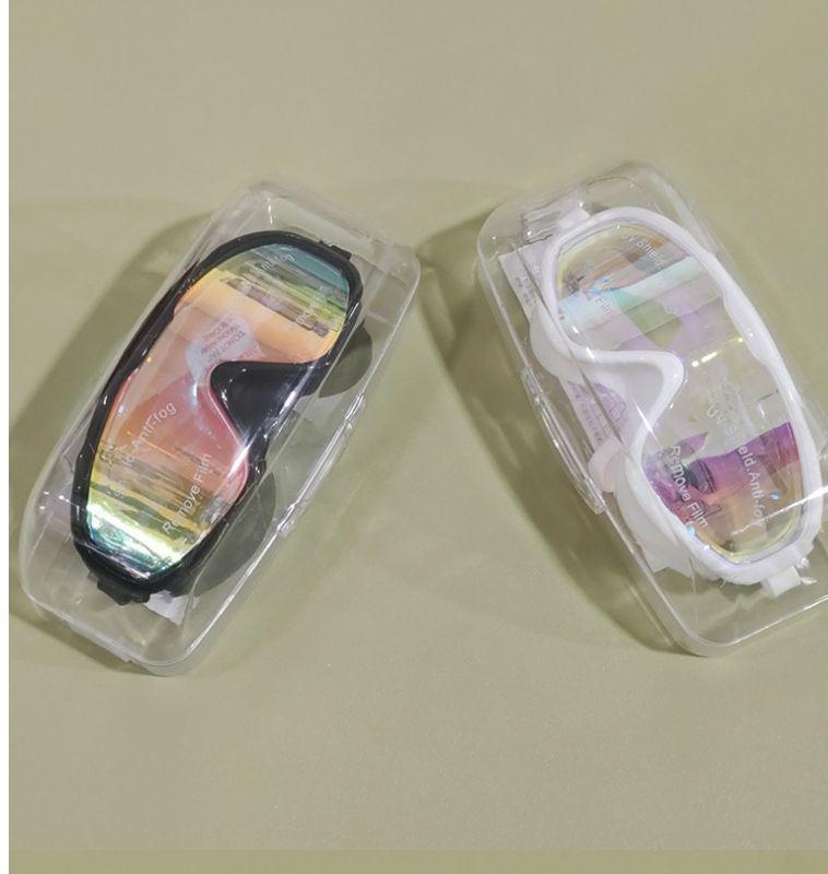 Unisex Waterproof Swimming Goggles Anti Fog Sun Protection Large Frame Protective Swim Glasses Electroplated Diving Goggles HD Lenses Comfort Fit Grade UV Block