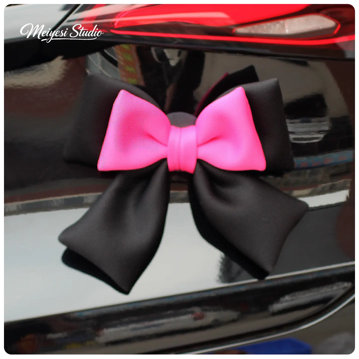 Black Rose Pink Color Matching - [Large] Bow/Visco
