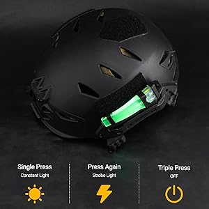 Tactical Helmet Light, Personal Identification Marker Survival Safety Signal Light with Constant/Strobe Task Lamp for Hunting Fishing Hiking Cycling