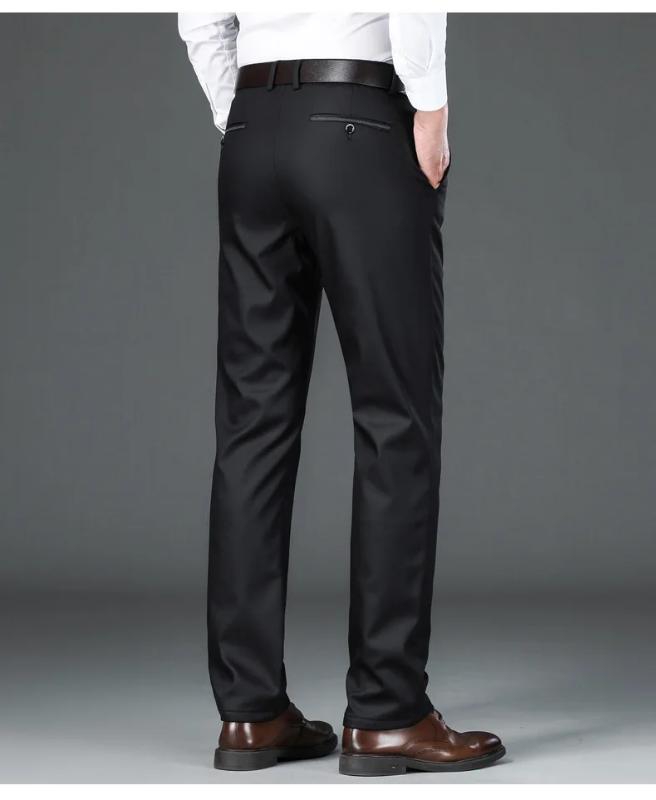 Static Cuff Flannel Thick Men's Casual Pants Winter New Fleece Business Stretch Warm Plush Trousers Brand Slim Straight Male Pants Static Cuff Flannel Thick Men's Casual Pants Winter New Fleece Business Stretch Warm Plush Trousers Brand Slim Straight Male Pants