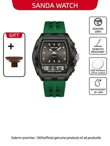 Sanda New Edition Personalized Bucket Watch, Multifunctional Sports Waterproof Night Light, Men's Cross-Border Electronic Watch