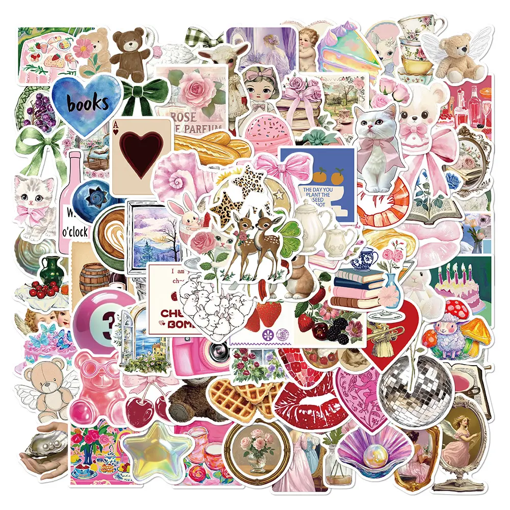 100 Pieces Vintage Mystery Series Aesthetic Stickers, Decals, Stationery Supplies Suitable for Decorating Scrapbooks, Journals, Laptops, Water Bottles, Cars and More, Creative Birthday Gifts