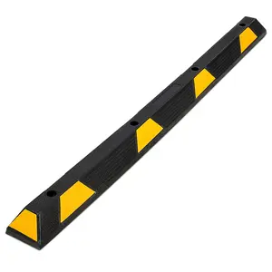 72.8" Extra Wide Rubber Parking Curb Heavy Duty 55000 lbs Garage Floor Wheel Stopper with Reflective Yellow Strips Parking Lot Block Car Truck Bumper Wall Guide EV Charger Protector Screws Included for Driveway Commercial Asphalt Concrete