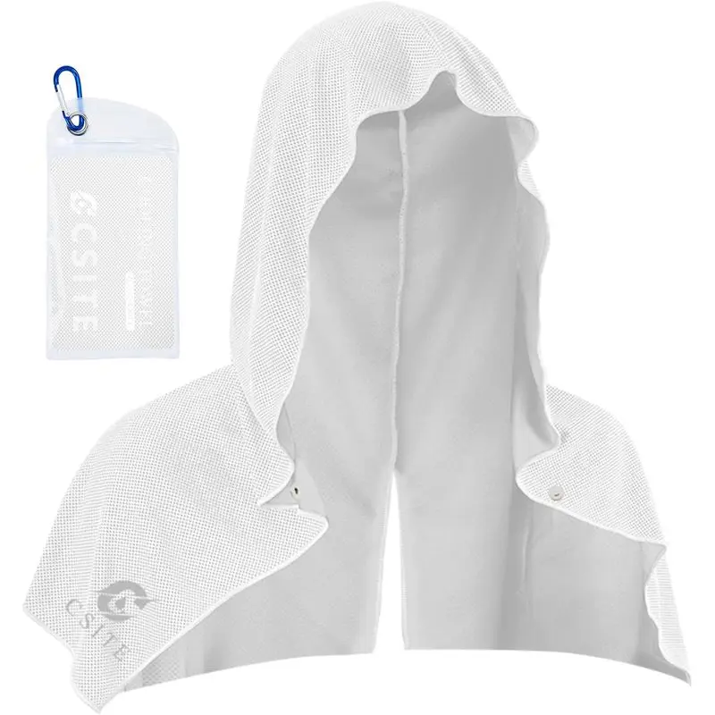 outdoor sports CSITE Cooling Hoodie Towels for Neck and Face, UPF 50 Sun Protection & Instant Cooling, Ice Towels for Hot Weather, Soft Breathable Towel for Sport, Work Out, Gym, Camping & More Activities