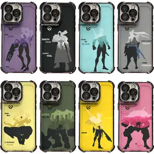 Viral Overwatch Silhouette Clear Game Phone Case Cool Gamer Gift iPhone 17 Air 16 Pro Max 15 14 Plus 13 12 11 Cover Protective Cover Gifts For Birthday Valentine Christmas Thanksgiving Halloween