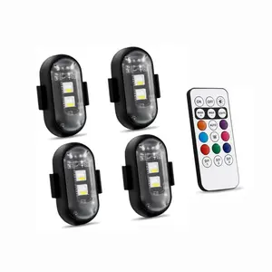 RGB LED strobe light for aircraft, wireless flashing light with remote control for motorcycles and bicycles, multifunctional warning lights for bicycles and cars summerwins